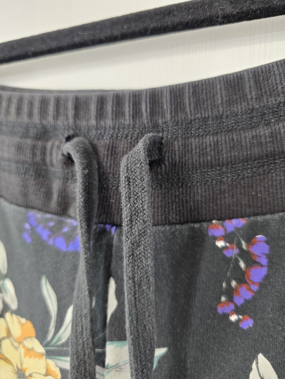 JWLA Johnny Was Golden Spring French Terry Jogger Floral Mixed Media Pants Sz L - Picture 8 of 13